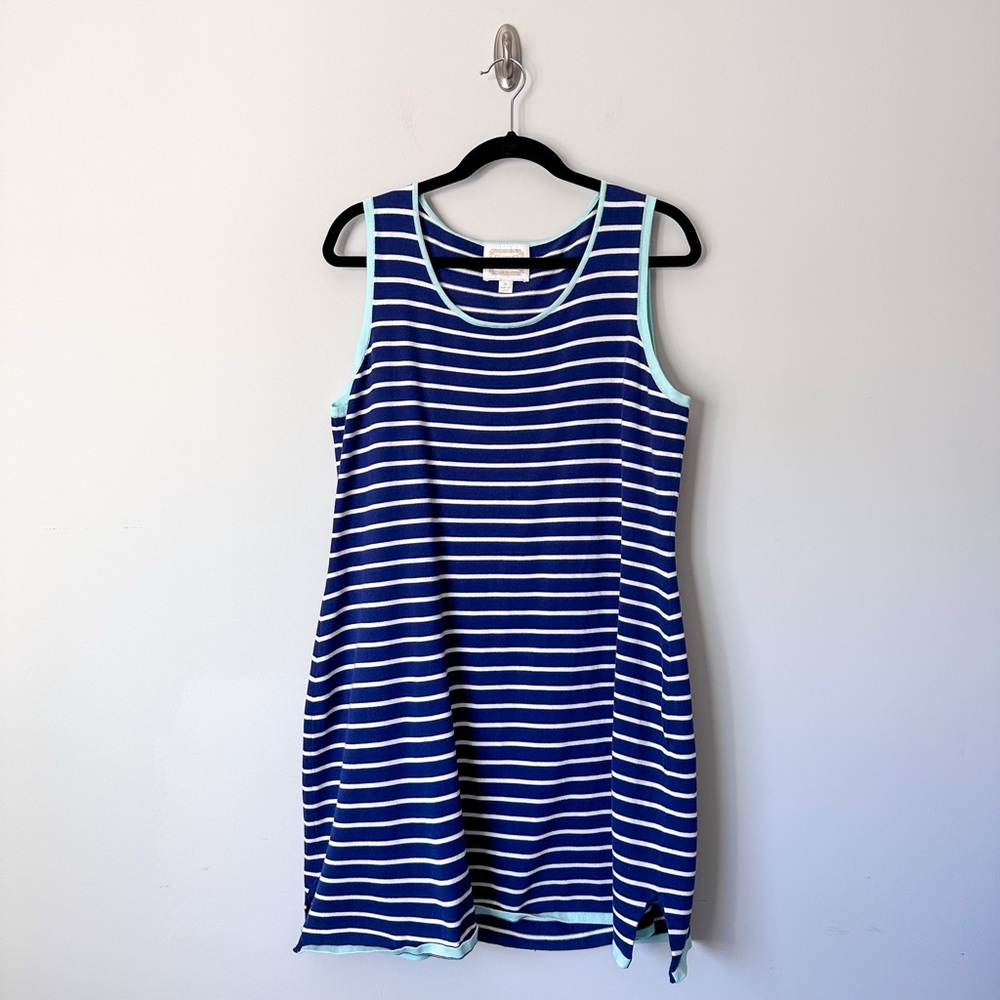 Sail to Sable Striped Sleeveless Blue & White Sweater Top